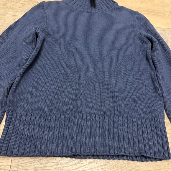 J Crew Navy Cotton Mock Neck Turtleneck Sweater in Navy Blue | SMALL NWT - Picture 5 of 12
